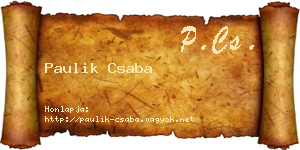 Paulik Csaba névjegykártya