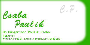 csaba paulik business card